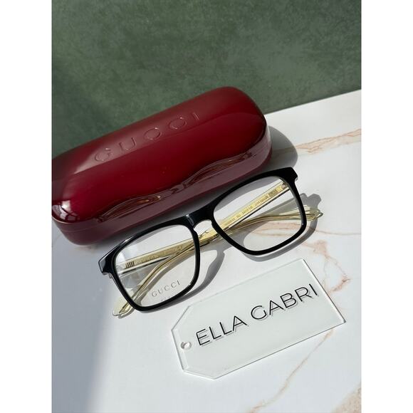 NEW Gucci GG0561ON Black Gold Logo Unisex Eyeglasses Frames